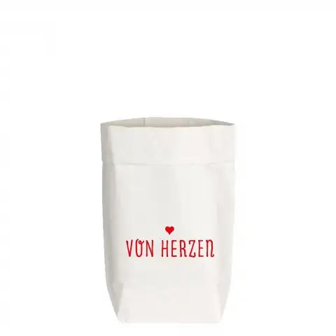 PaperBag small weiss VON HERZEN rot - 17;30