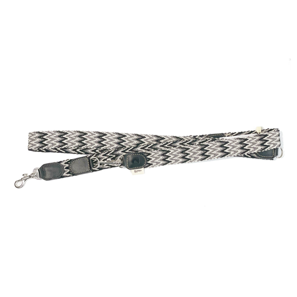 Buddys Dogwear verstellbare Hundeleine Peruvian schwarz grau