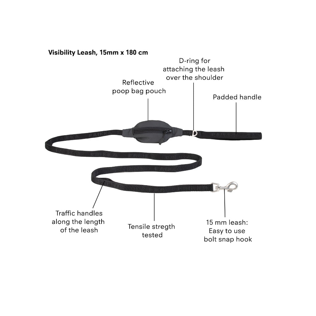 Leine Visibility Leash 15mm 180cm Übersicht - PAIKKA