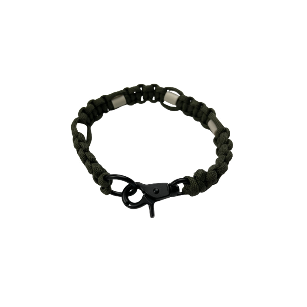 EM-Keramik Zeckenhalsband Paracord geknotet olive - LOVIN'DOG