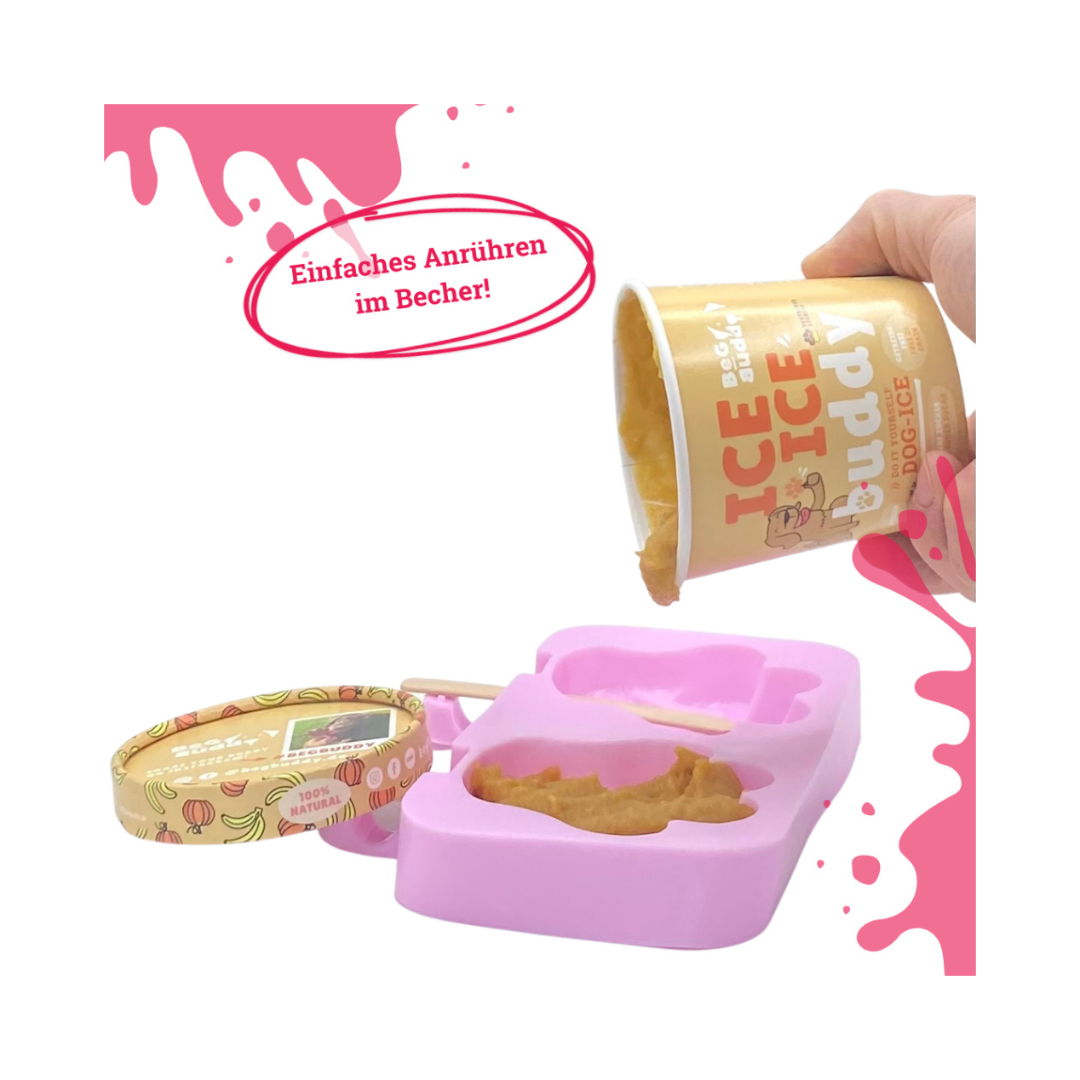 Hundeeis mit Kürbis, Banane und Kurkuma Zubereitung Eisform - BeG Buddy