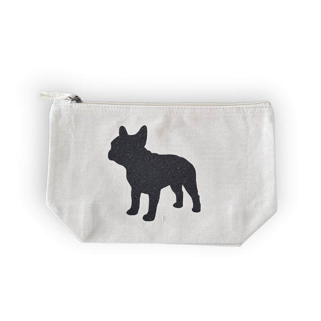 Tasche aus Bio Canvas mit FRENCHIE Motiv schwarz - The Creative Bag Company