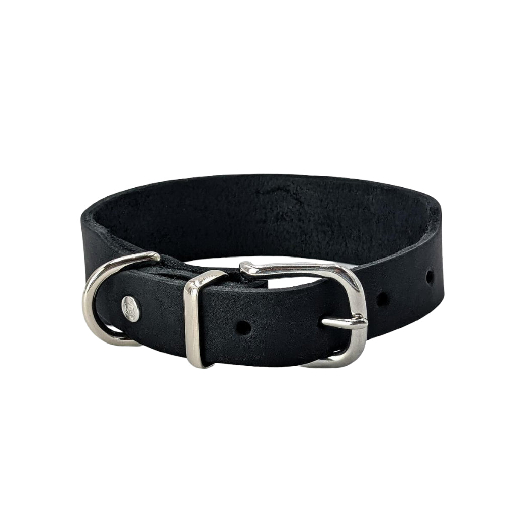 Fettleder Halsband GIRO schwarz - Laboni