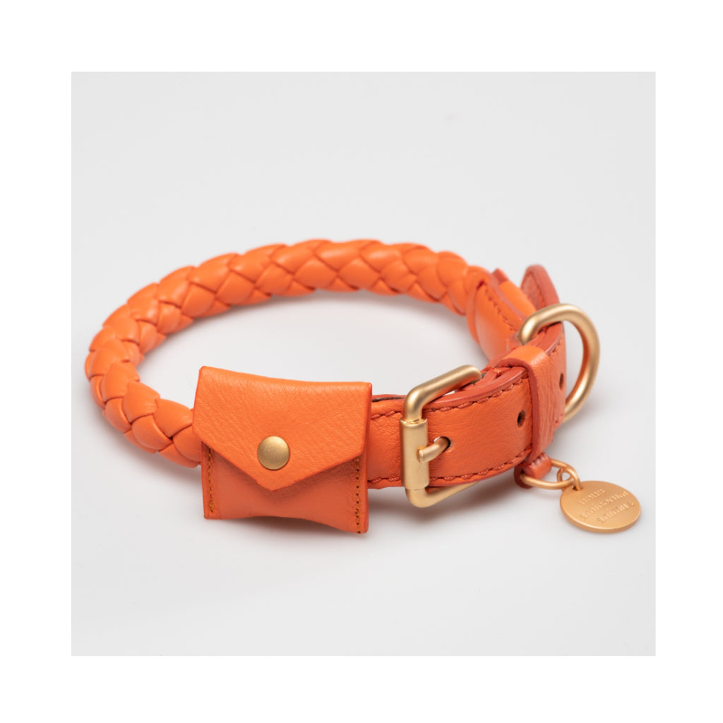 Halsband FERDINANDO tangerine orange mit AitTag Tasche UGO - 2.8 designs for dogs