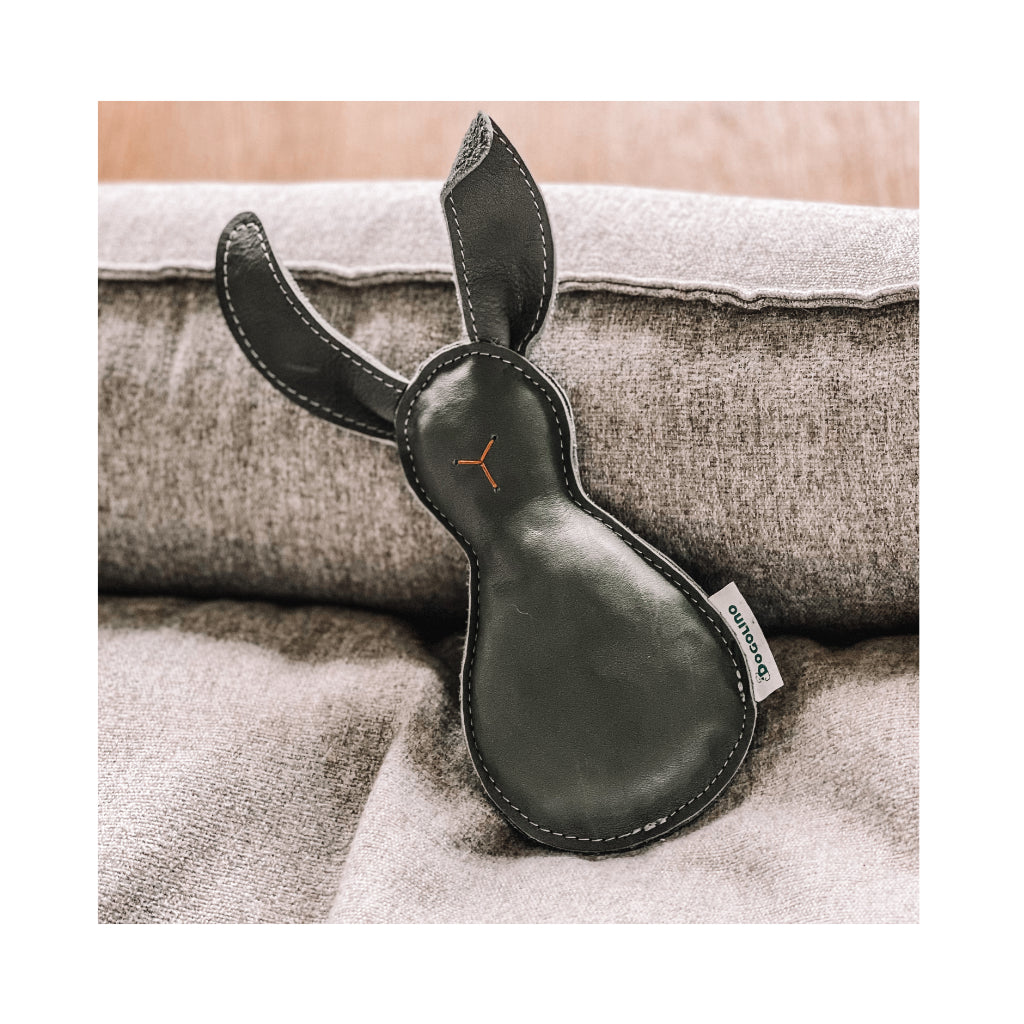 Lederspielzeug Dummy Hase GRAU