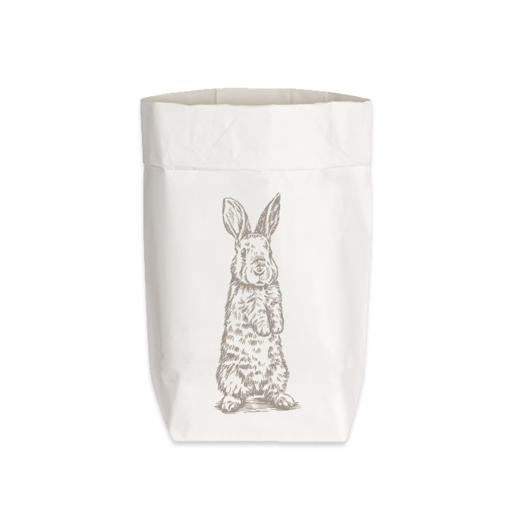 PaperBag small weiß HASE stehend taupe - 17;30