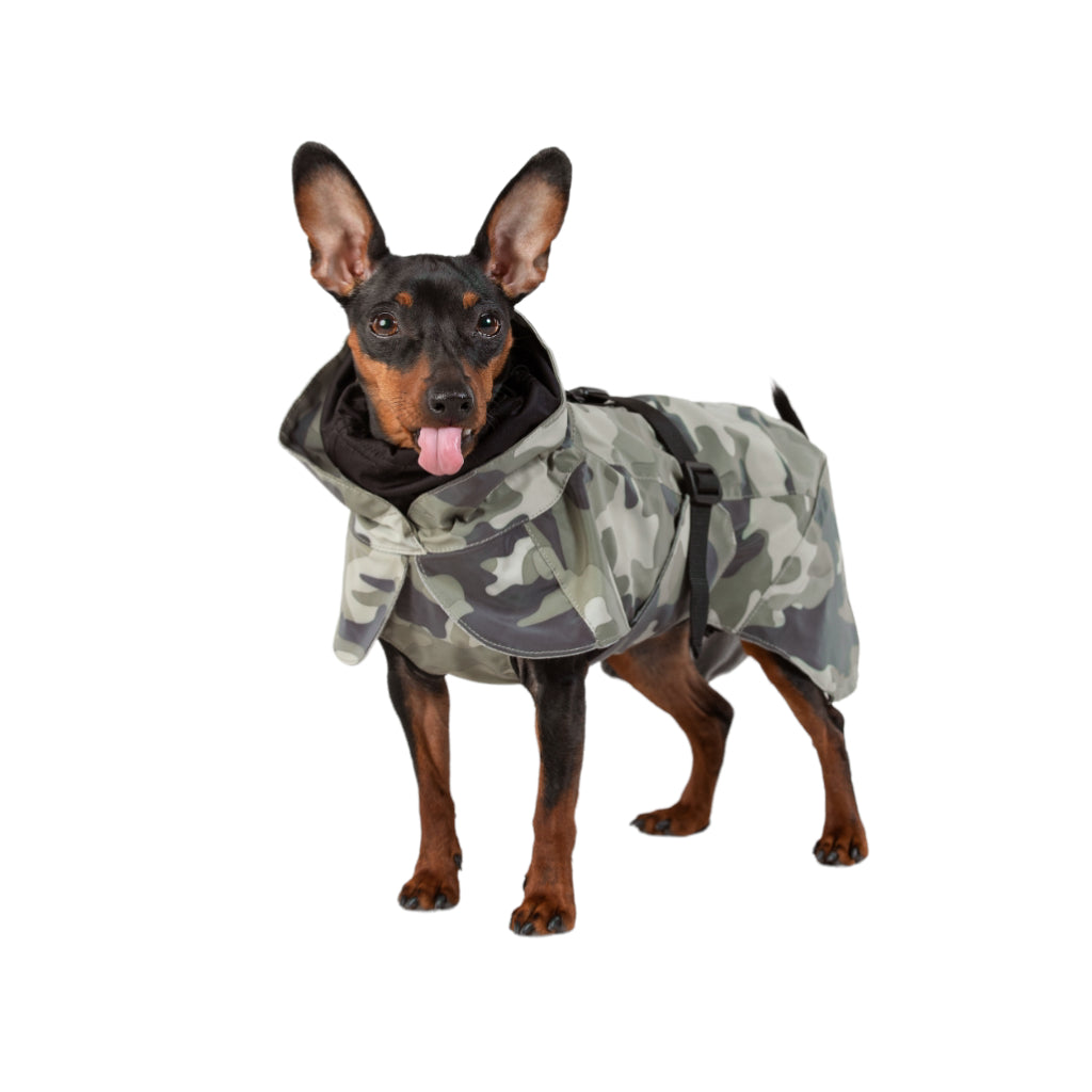 Hunderegenmantel Raincoat Visibility CAMOUFLAGE reflektierend