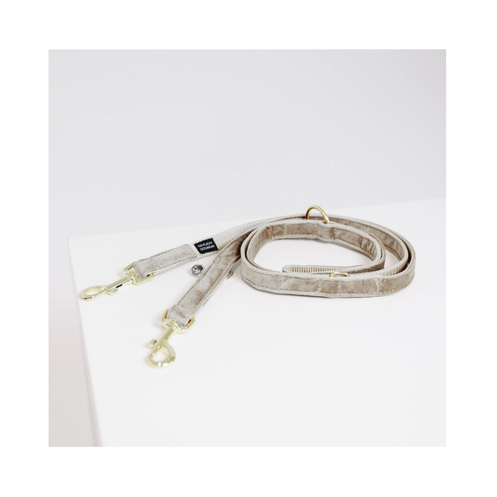 Hundeleine verstellbar VELVET Beige 2 - Kentucky Dogwear