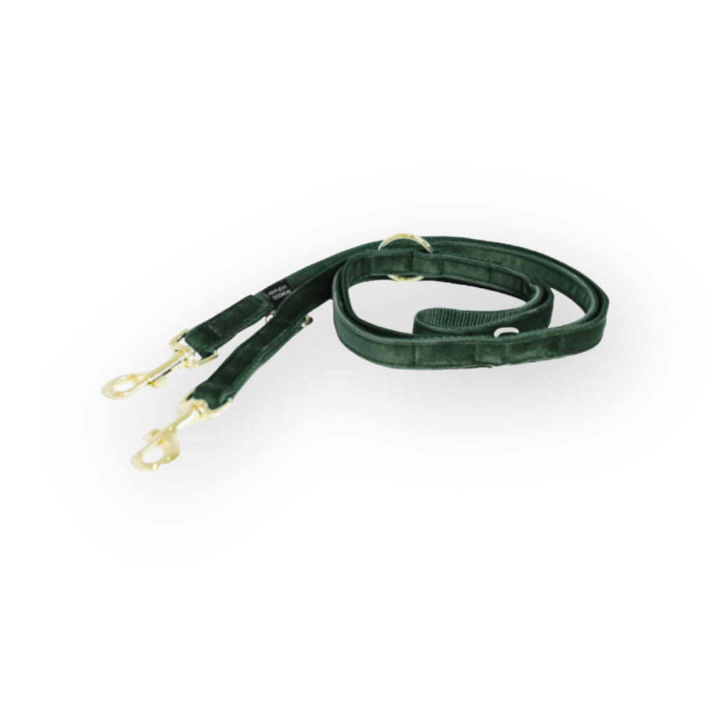 Hundeleine verstellbar VELVET Pinegreen - Kentucky Dogwear