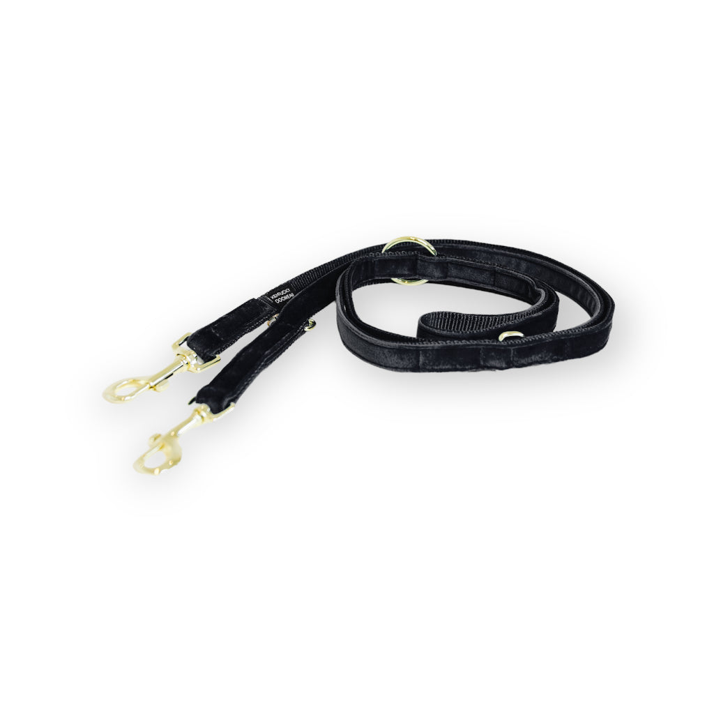 Hundeleine verstellbar VELVET Black - Kentucky Dogwear