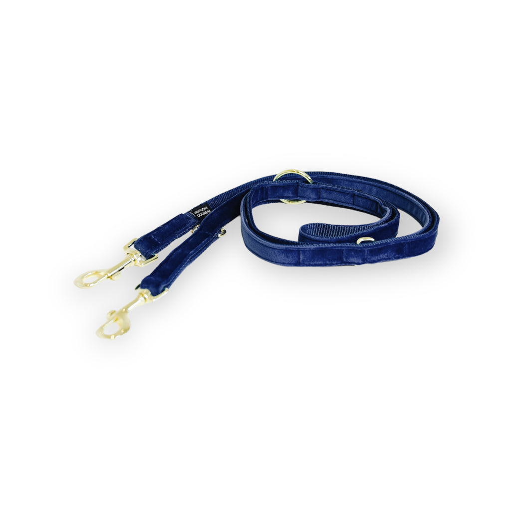 Hundeleine verstellbar VELVET Navy - Kentucky Dogwear