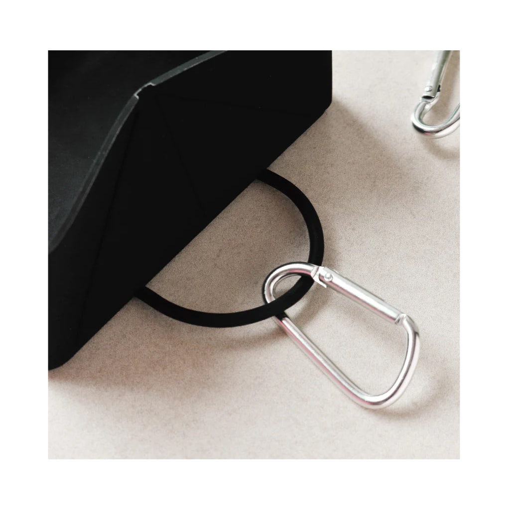Silikon Napf faltbar für unterwegs BLACK Karabiner - COCOPUP LONDON