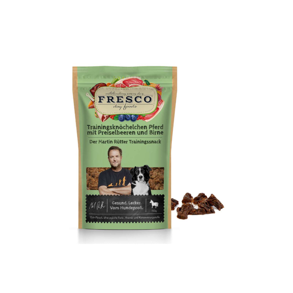 Martin Rütter Trainingsknöchelchen Pferd mit Preiselbeeren und Birne 150g Tüte - FRESCO