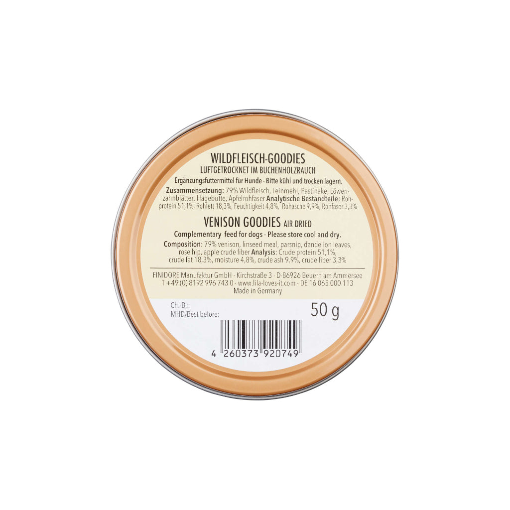 Wildfleisch Goodies für Hunde Rückseite - LILA LOVES IT