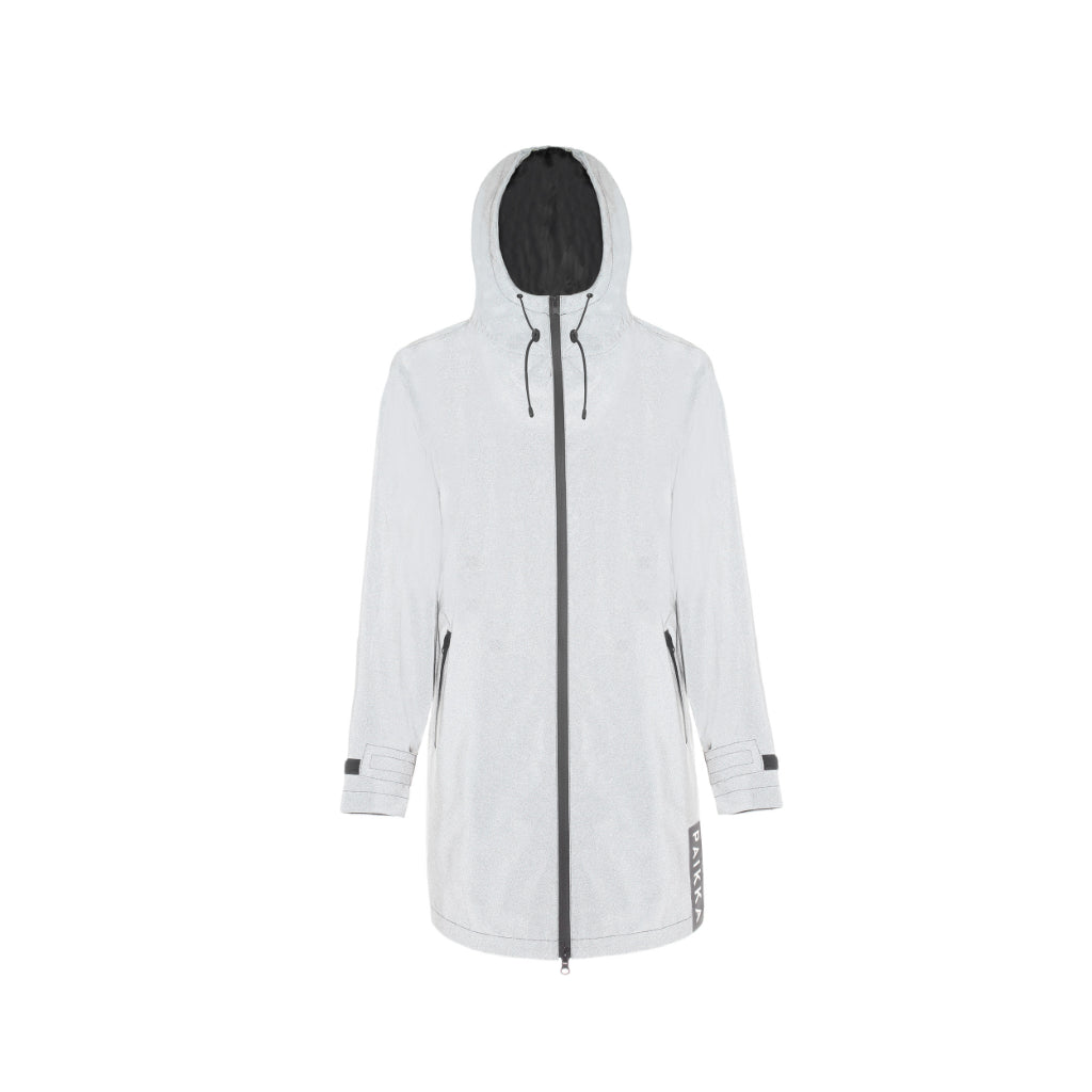 Regenmantel Damen Visibility Dark Reflektion Vorderseite - PAIKKA
