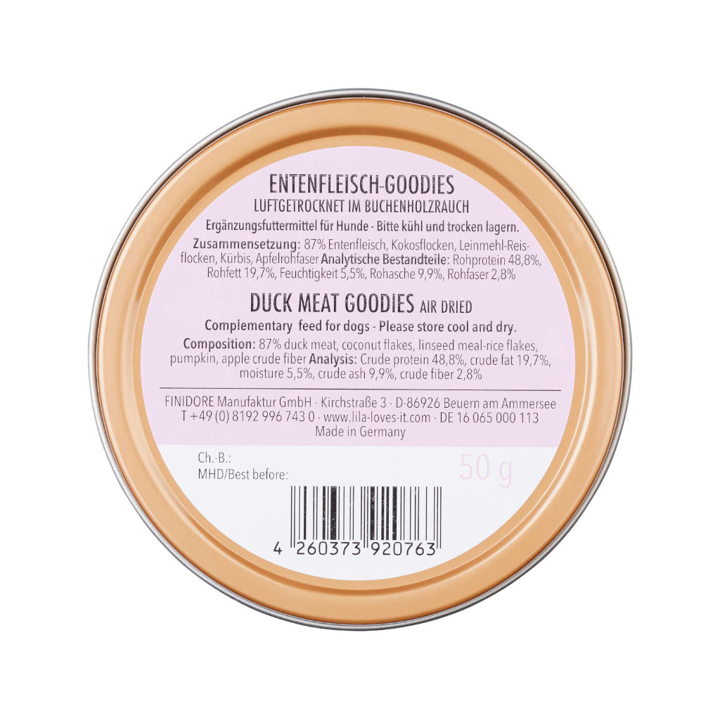 Rückseite Goodies Dose Entenfleisch - LILA LOVES IT