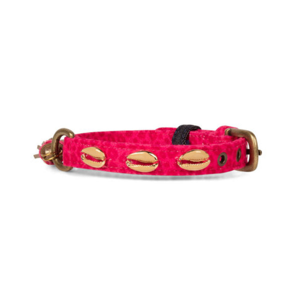Muscheln Halsband HAWAII Stoff PINK Gr.XS - DWAM