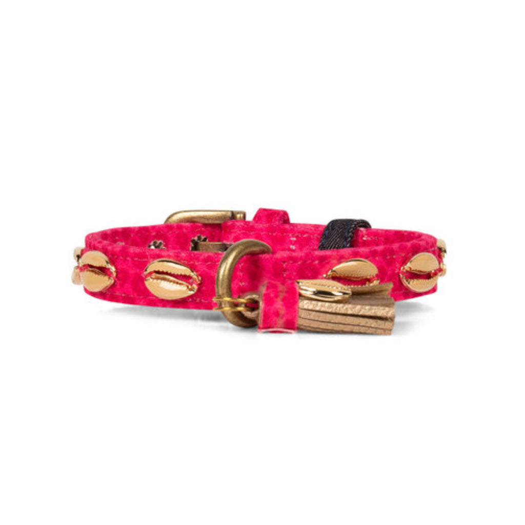 Quaste Halsband HAWAII Stoff PINK Gr.XS - DWAM