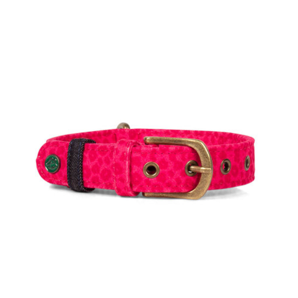 Verschluss Halsband HAWAII Stoff PINK Gr.M - DWAM