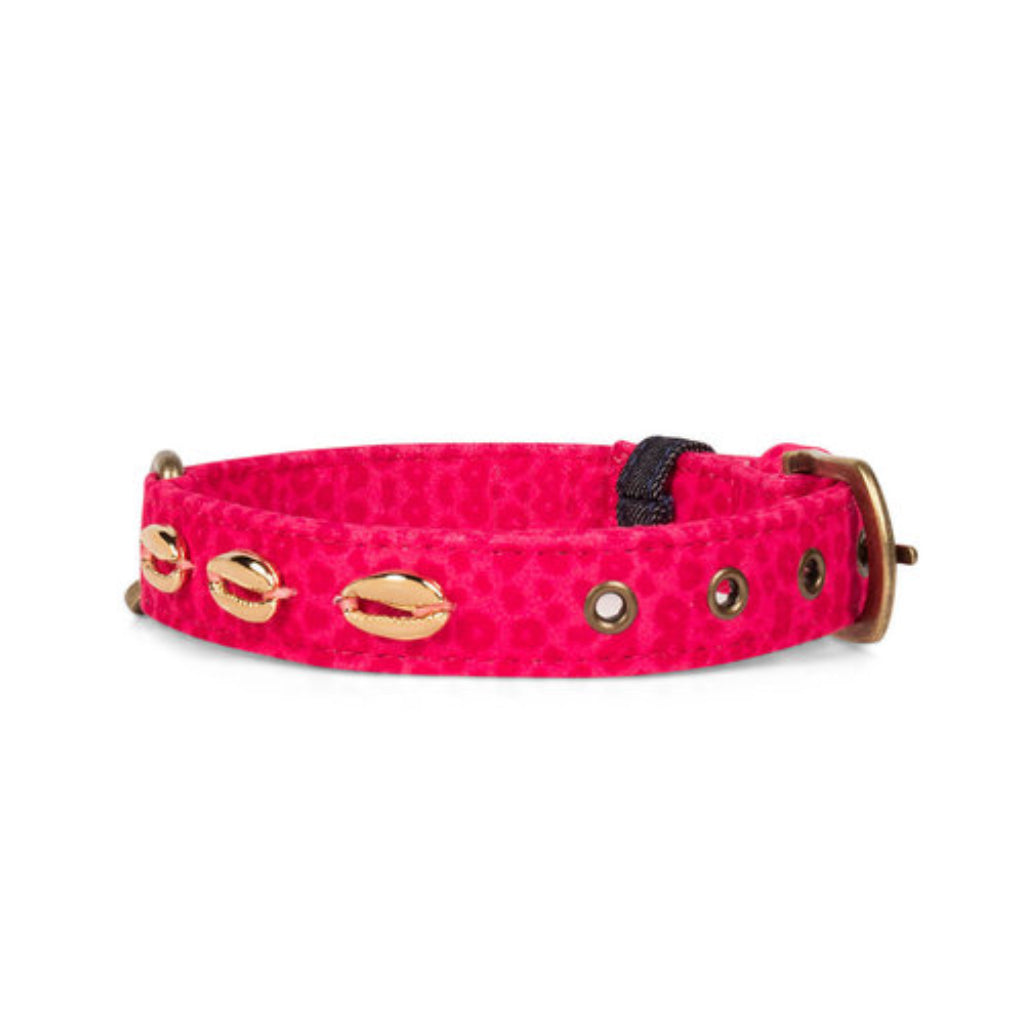 Muscheln Halsband HAWAII Stoff PINK Gr.M - DWAM