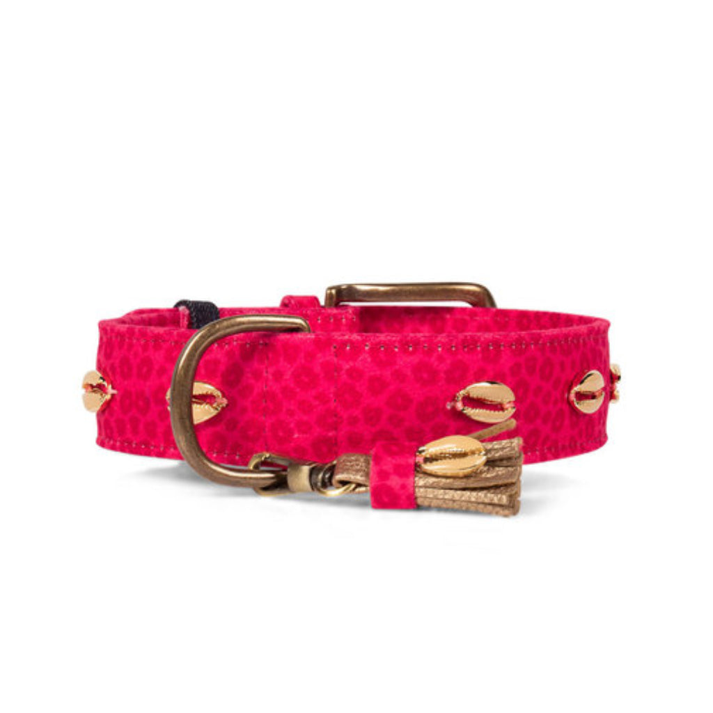 Quaste Halsband HAWAII Stoff PINK Gr.XL - DWAM