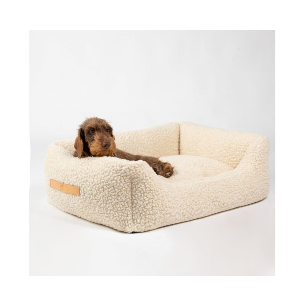 Hund auf Hundebett HENRI Bouclé Wolle CREAM BEIGE - 2.8 designs for dogs