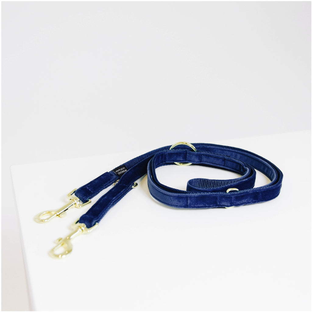 Hundeleine verstellbar VELVET Navy 2 - Kentucky Dogwear