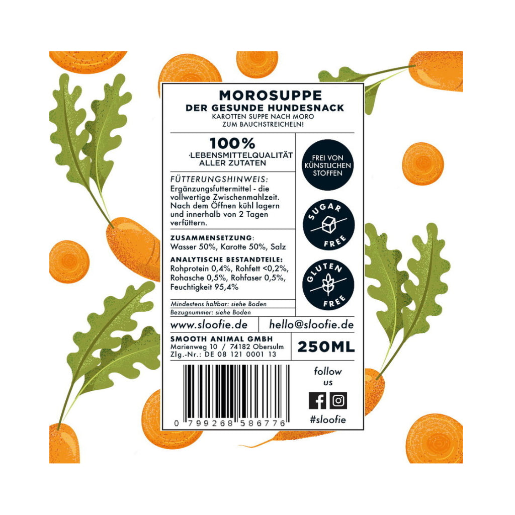 Sloofie Hundesmoothie / Suppe - MORO Bauchstreichler Zusammensetzung