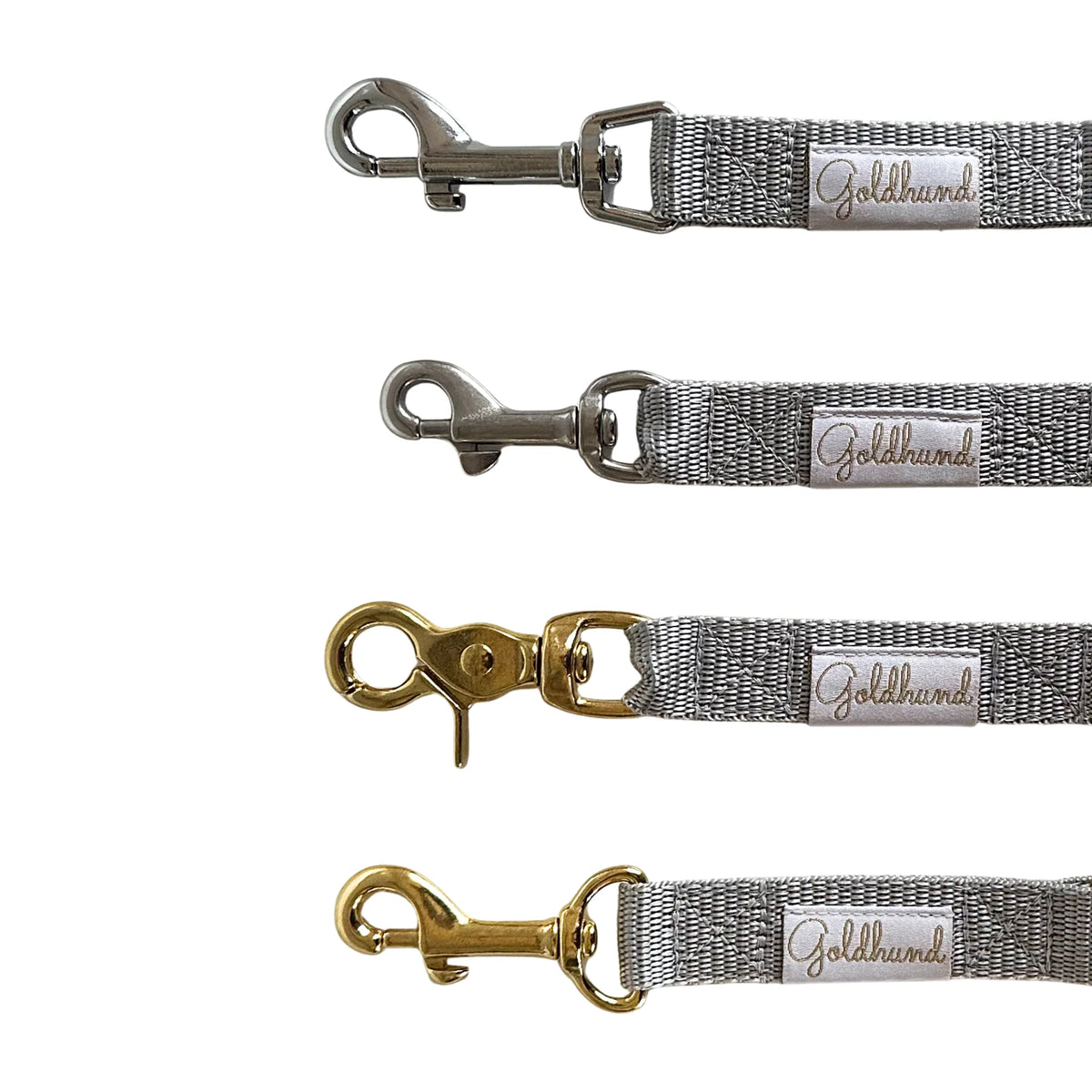 Goldhund Gurtbandleine Grau Silber