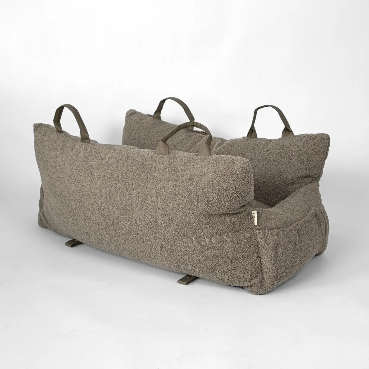 Lara Autositz XXL TEDDY Taupe tragbare Tasche
