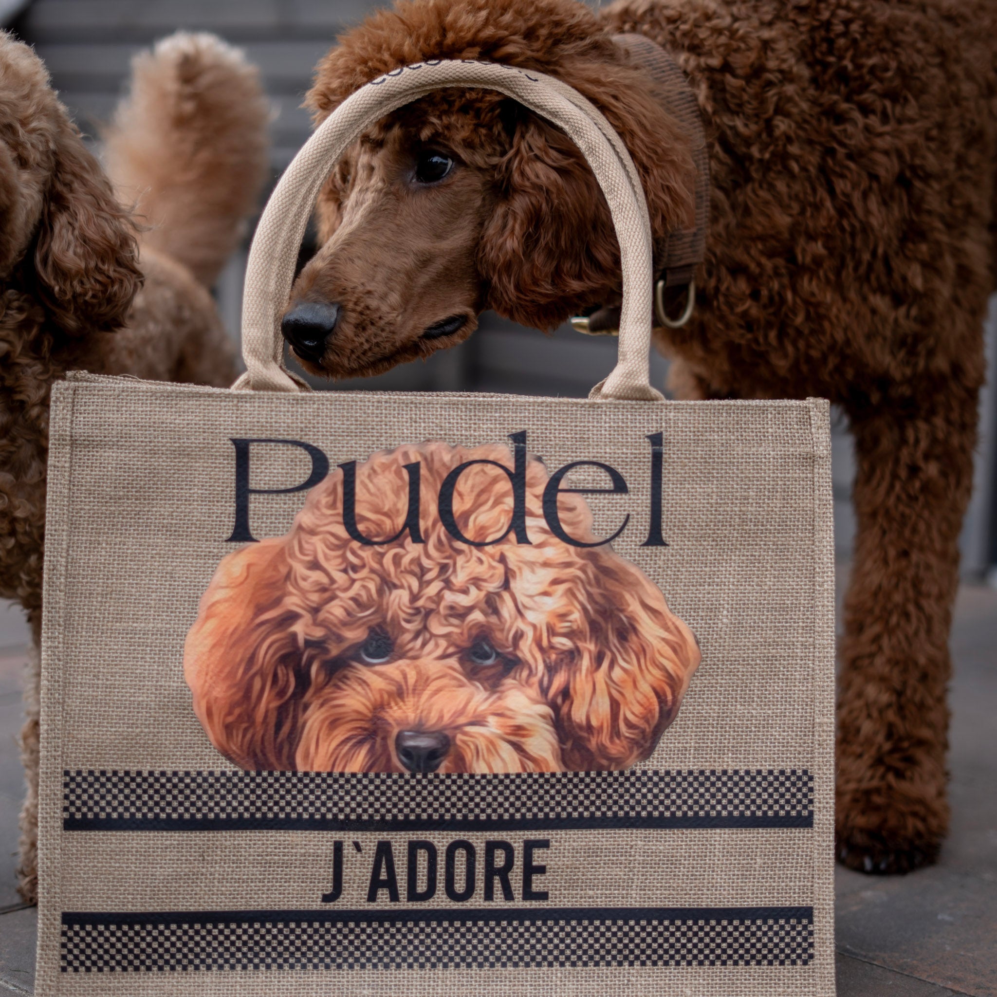 COCO + LOUIS Jute Shopper mit verschiedenen Hundemotiven