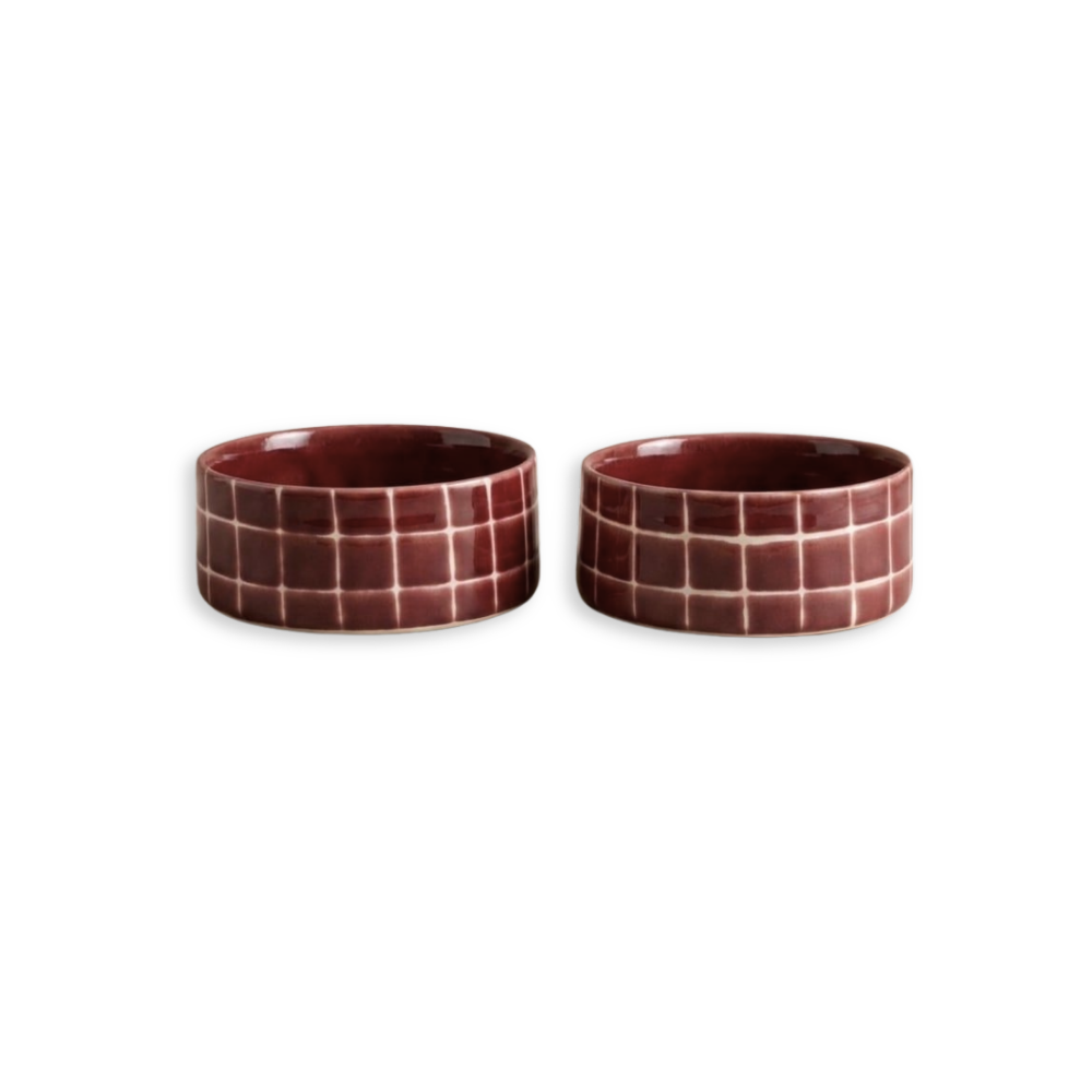 2-teiliges Set Hundenapf POOL Burgundy - egg back home