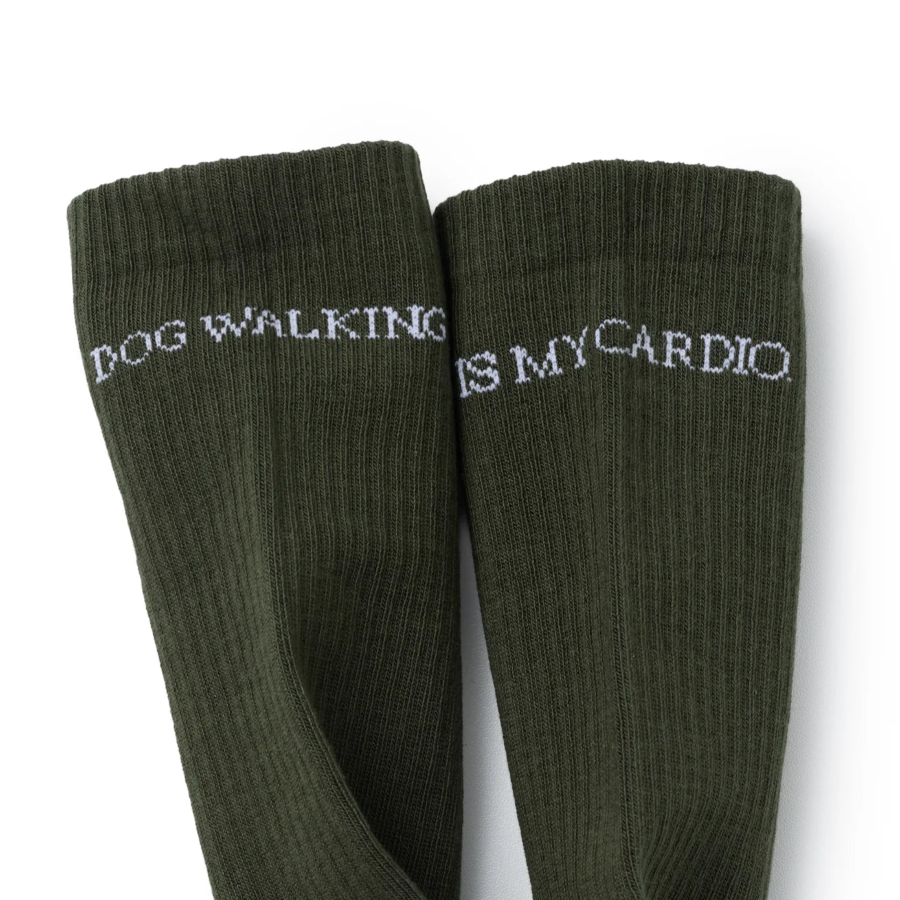 Lieblingspfote Socken "DOG WALKING IS MY CARDIO" Oliv