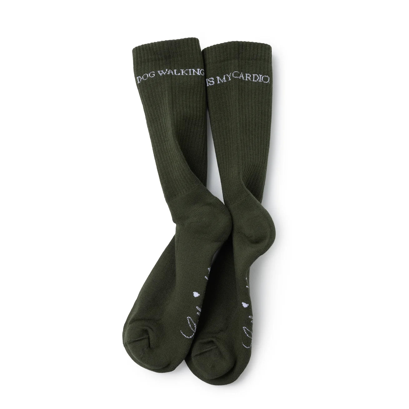 Lieblingspfote Socken "DOG WALKING IS MY CARDIO" Oliv