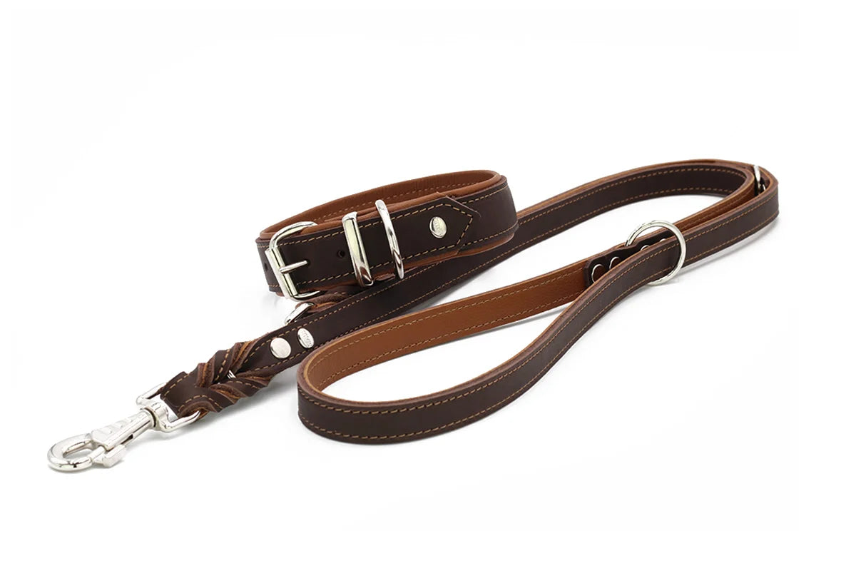 Halsband Klassik PREMIUM Soft Leder Braun Cognac