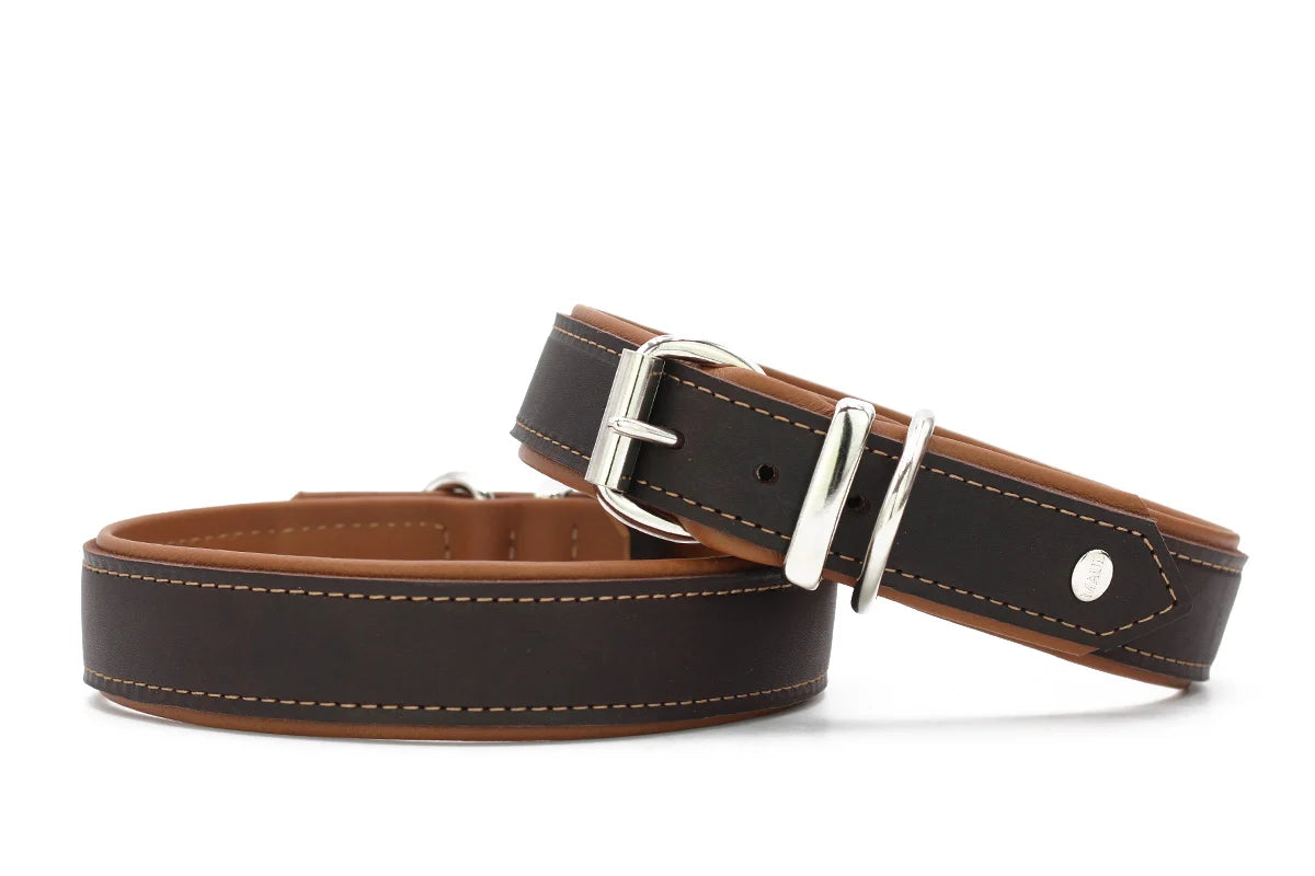 Halsband Klassik PREMIUM Soft Leder Braun Cognac