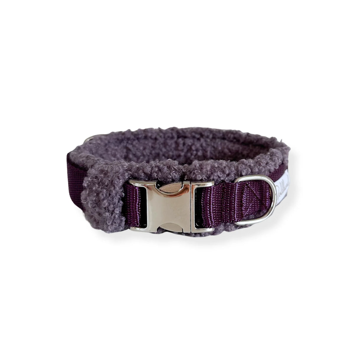Goldhund Hundehalsband Teddy Dark Plum Silber