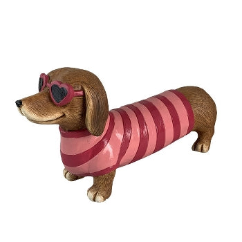 Hund DACKEL Coloria aus Magnesia L 50 cm