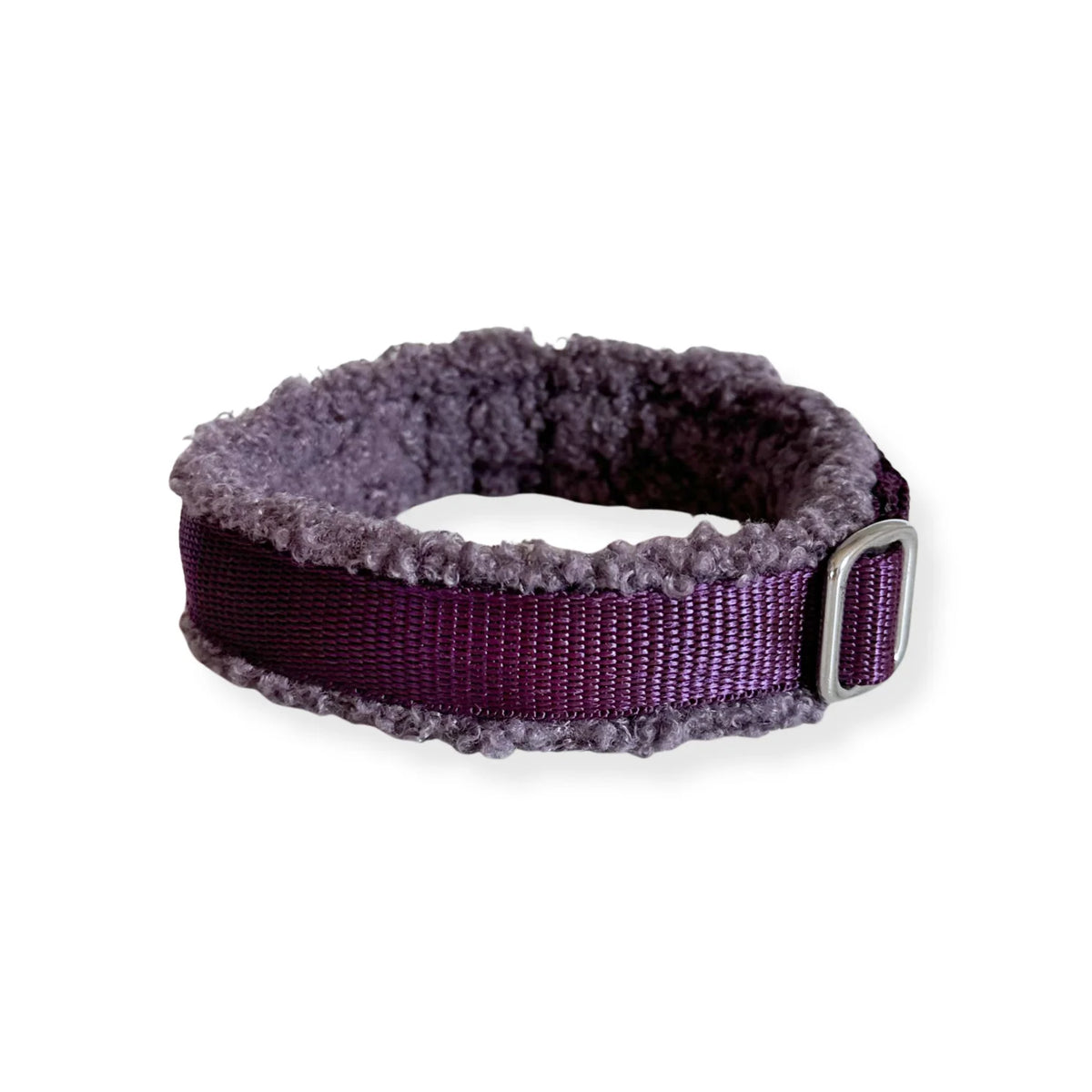 Goldhund Hundehalsband Teddy Dark Plum Silber
