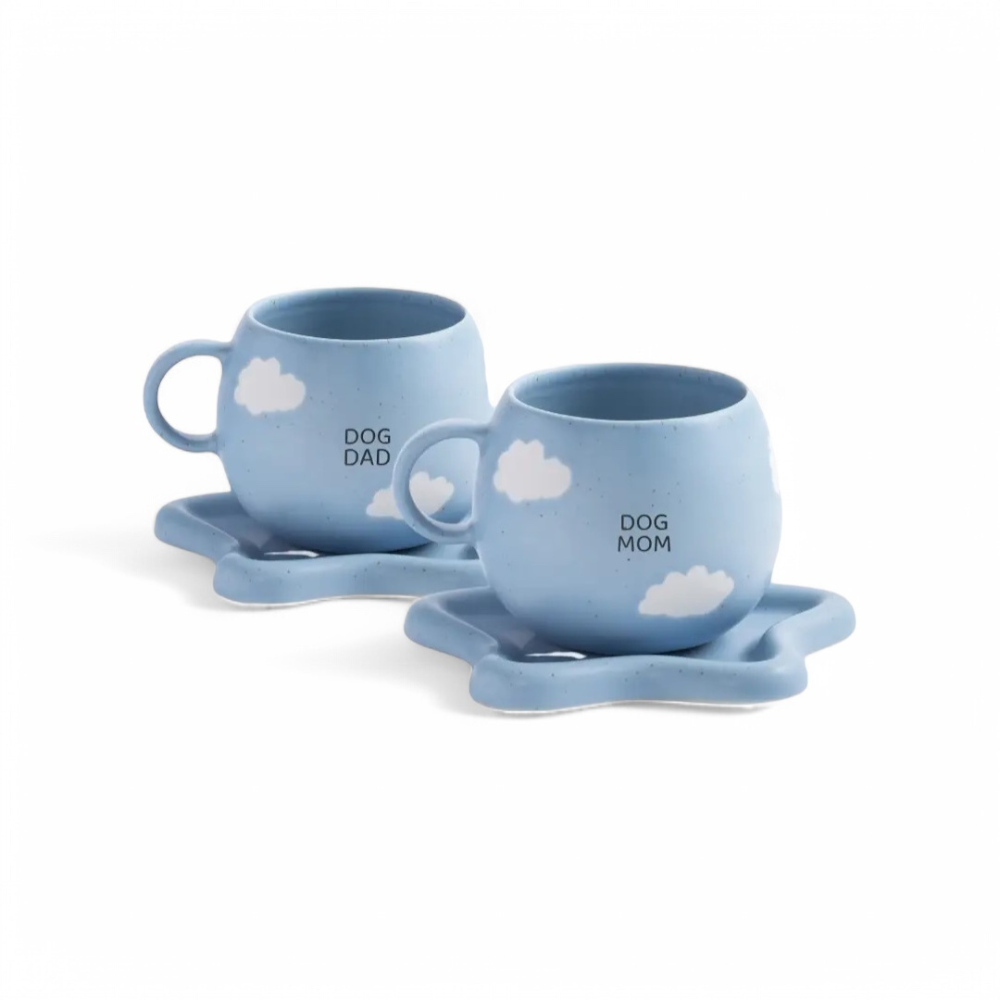 4er-Set Tasse CLOUD Twin Tea Mug DOGMOM & DOGDAD - egg back home