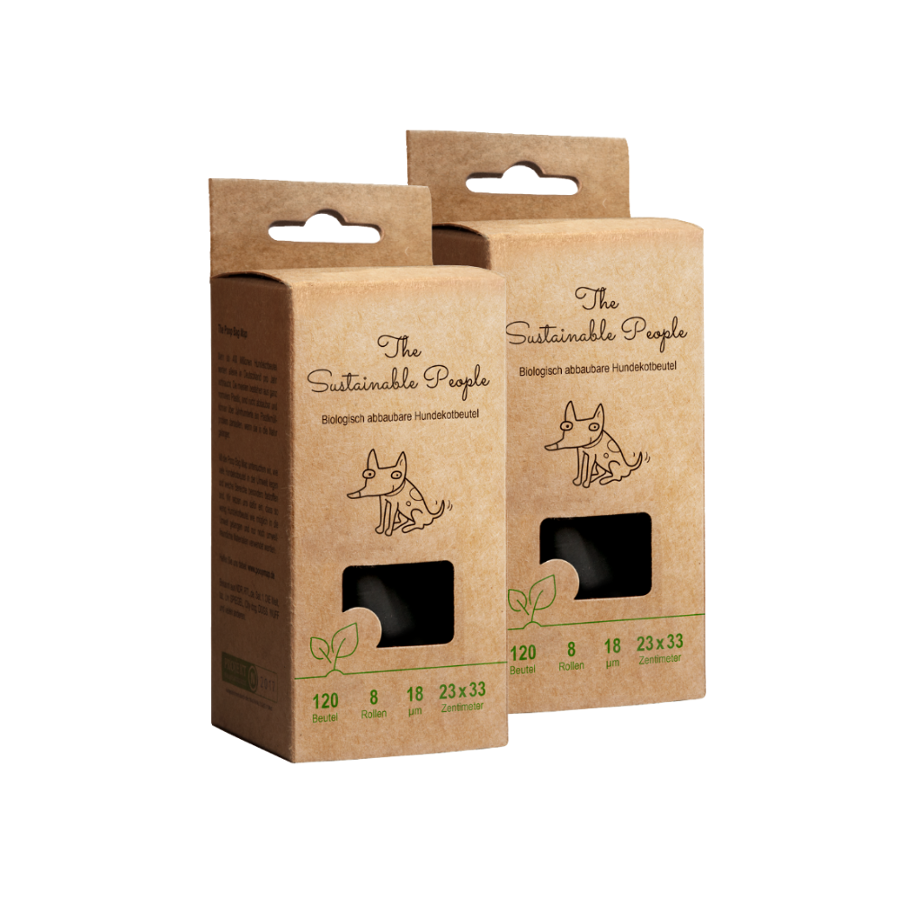 2er Pack Biologisch abbaubare Hundekotbeutel ohne Henkel - The Sustainable People