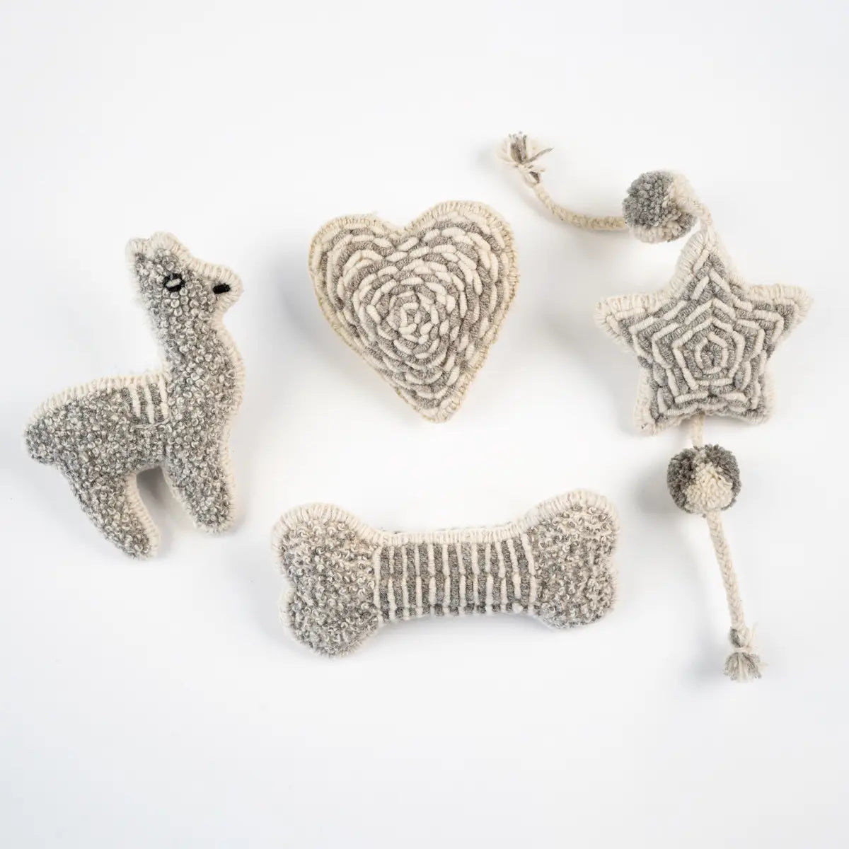 Hundespielzeug Natural Alpaka Herz Stern Knochen