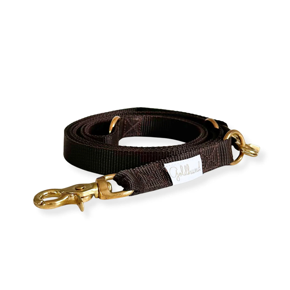 Goldhund Gurtbandleine Dunkelbraun Gold