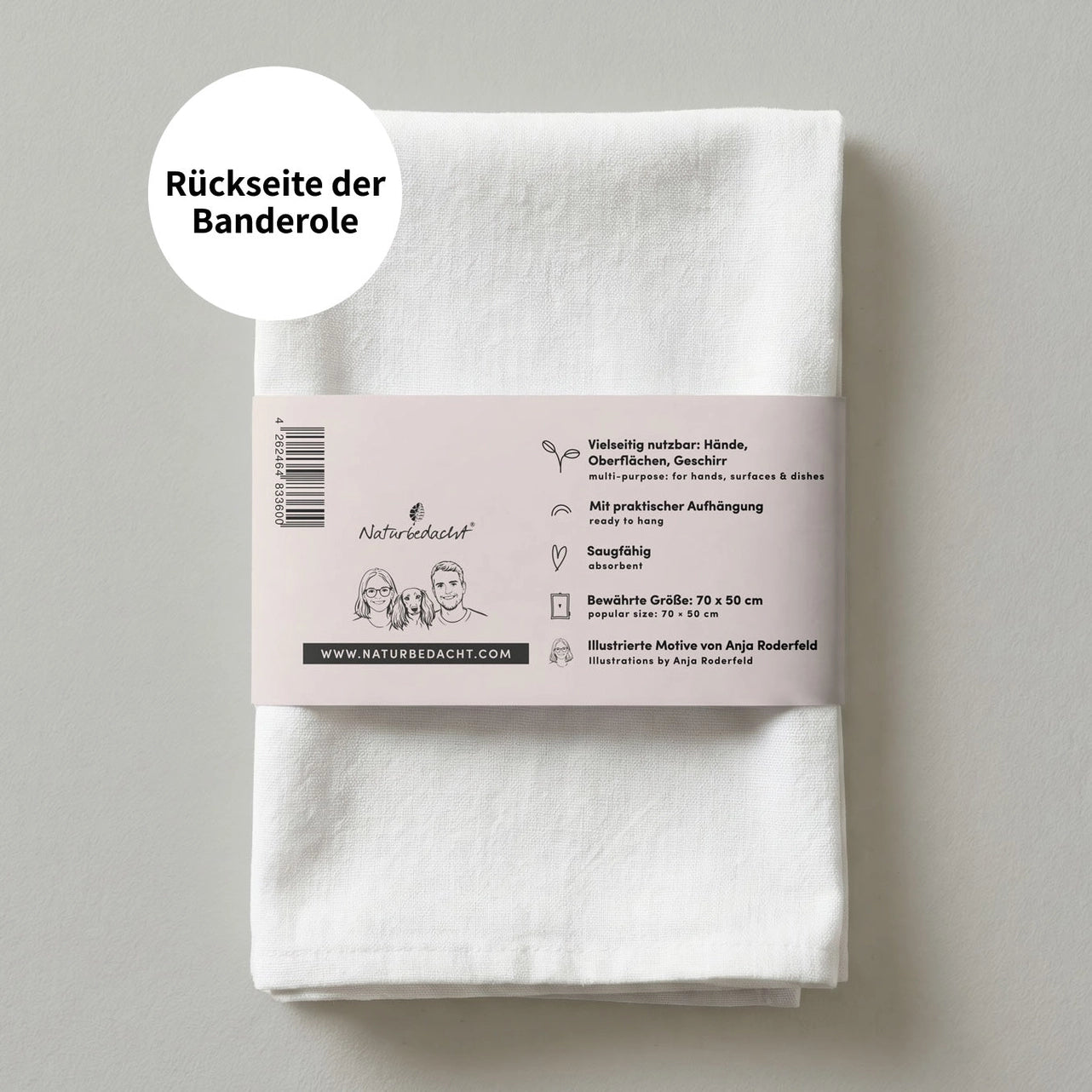 Geschirrtuch DACKEL aus Bio-Baumwolle
