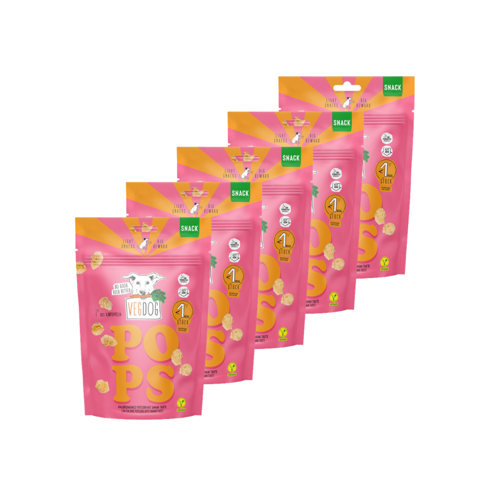 5er Pack VEGDOG POPS Hundepopcorn