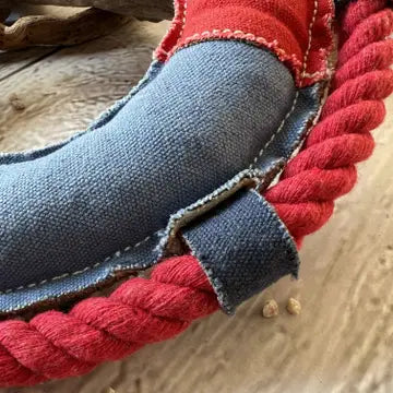 Hundespielzeug Rettungsring aus robustem Baumwoll-Canvas mit Kokosfaser