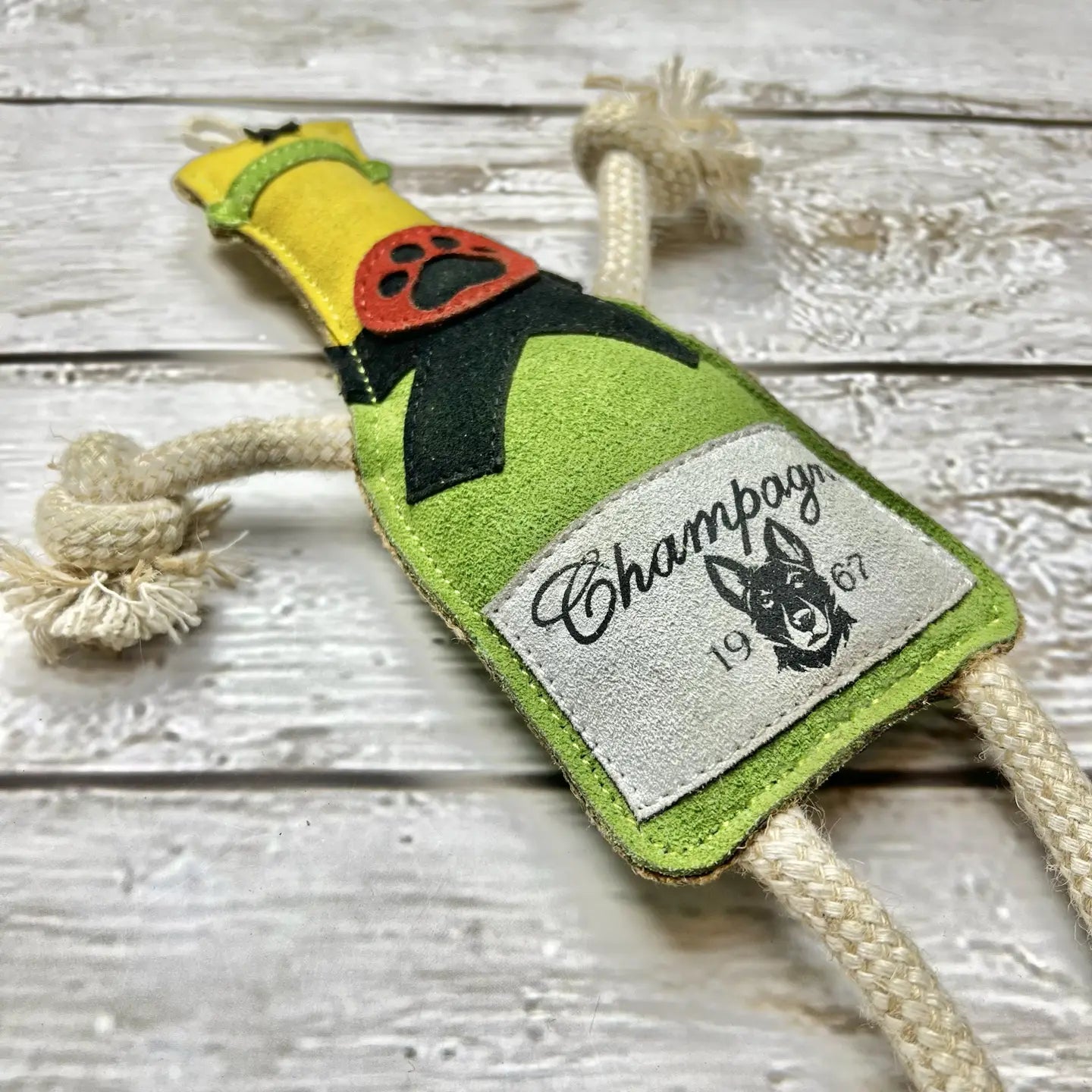 Hundespielzeug Champagner-Pfote aus Wildleder