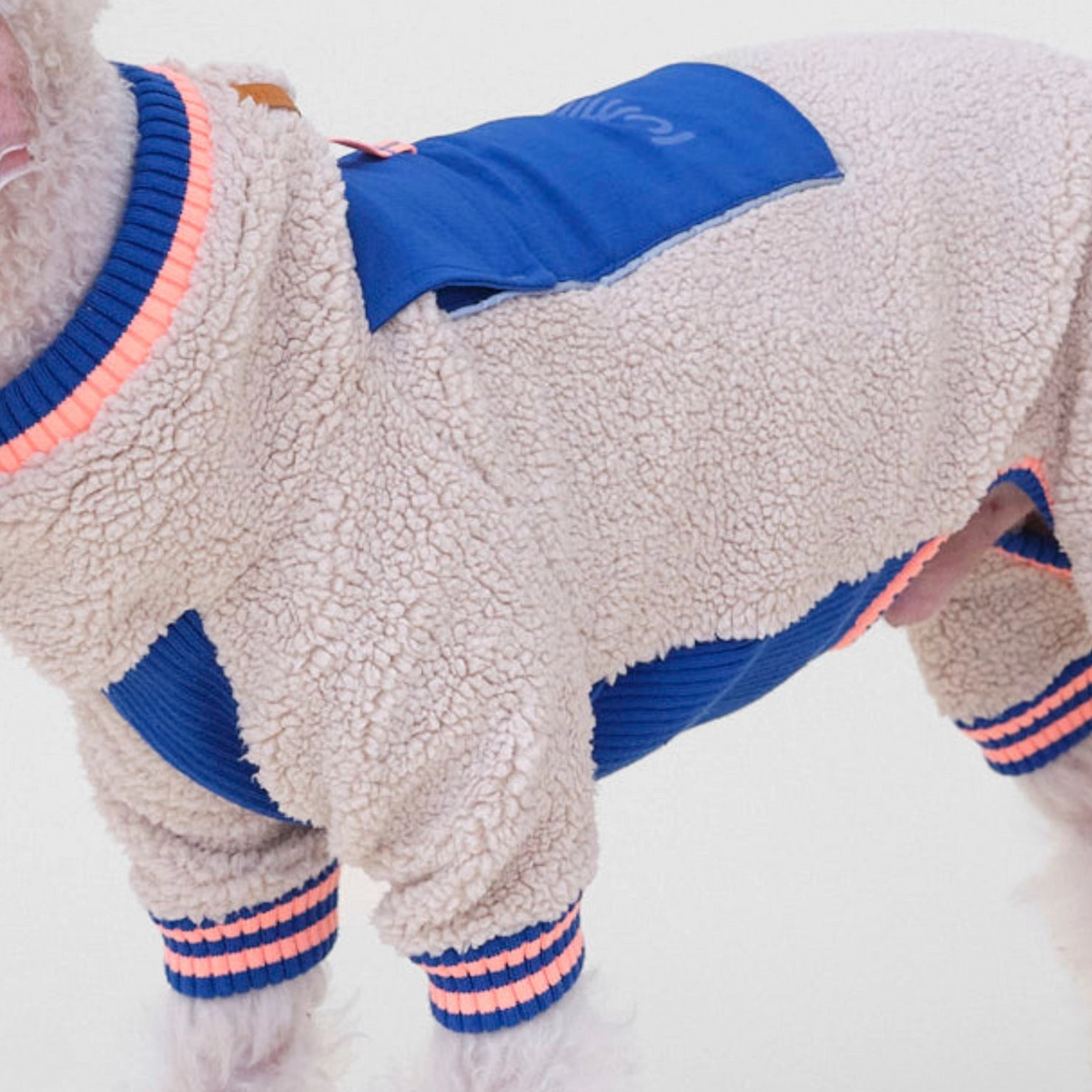 lumiies® Sport Racer Hundeoverall aus Teddy-Sherpa-Fleece Royal Alpine