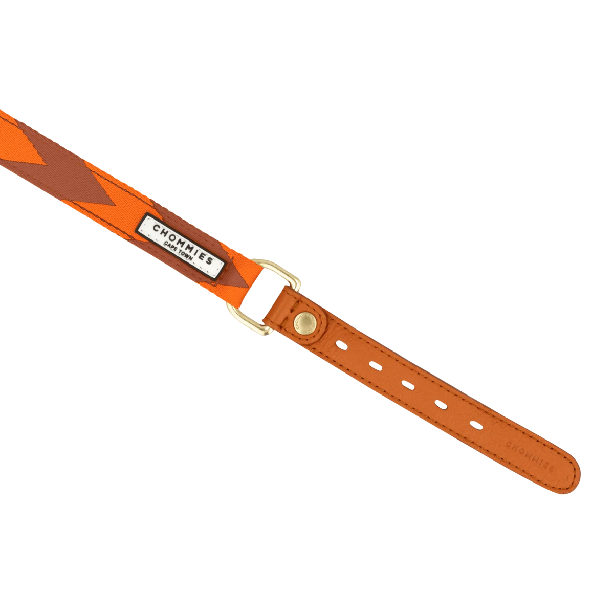 Chommies Adjustable Dog Collar Halsband | Orange & Cognac