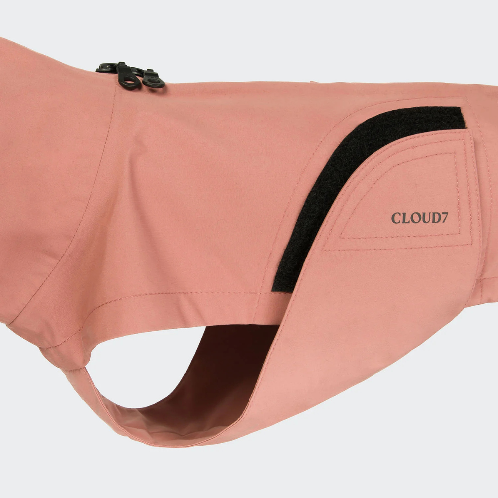 Bauchschutz mit Klettverschluss Cloud7 Hunderegenmantel Dublin DACKEL 2.0 Faded Rose